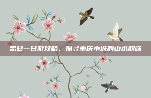 忠县一日游攻略，探寻重庆小城的山水韵味