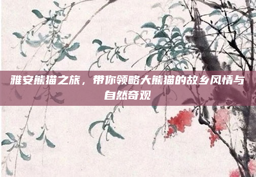 雅安熊猫之旅,带你领略大熊猫的故乡风情与自然奇观