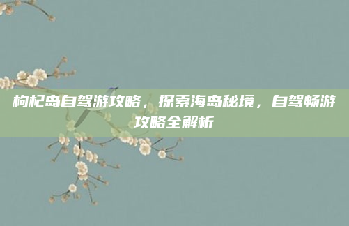 枸杞岛自驾游攻略,探索海岛秘境,自驾畅游攻略全解析