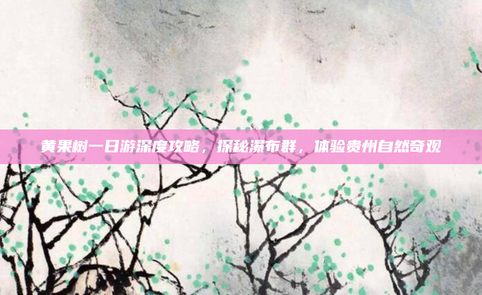黄果树一日游深度攻略,探秘瀑布群,体验贵州自然奇观