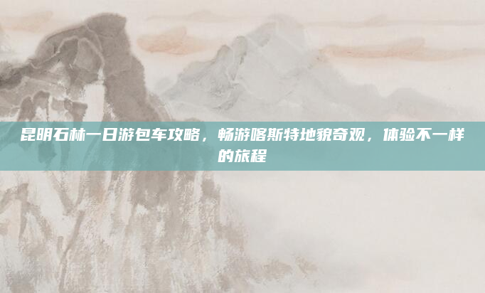 昆明石林一日游包车攻略,畅游喀斯特地貌奇观,体验不一样的旅程