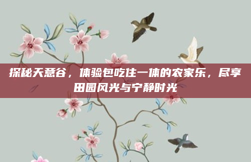 探秘天意谷,体验包吃住一体的农家乐,尽享田园风光与宁静时光