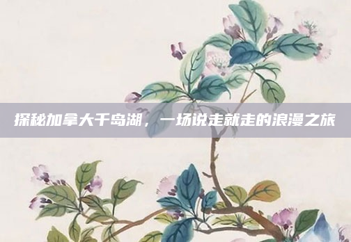 探秘加拿大千岛湖,一场说走就走的浪漫之旅