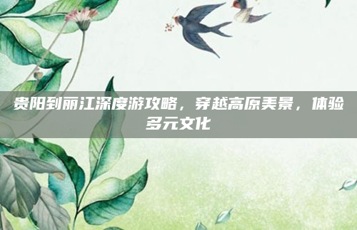 贵阳到丽江深度游攻略,穿越高原美景,体验多元文化