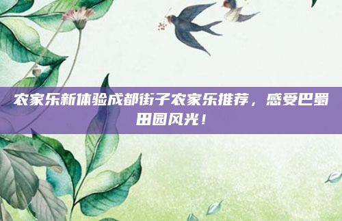 农家乐新体验成都街子农家乐推荐,感受巴蜀田园风光!