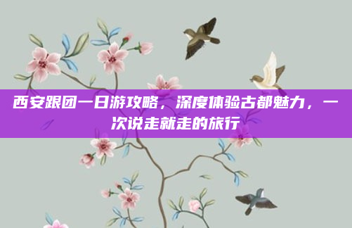 西安跟团一日游攻略,深度体验古都魅力,一次说走就走的旅行