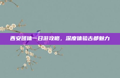 西安团体一日游攻略,深度体验古都魅力