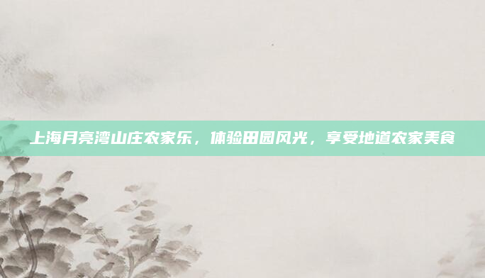上海月亮湾山庄农家乐,体验田园风光,享受地道农家美食