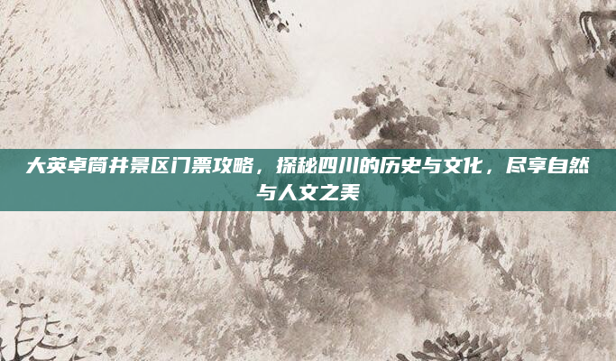 大英卓筒井景区门票攻略,探秘四川的历史与文化,尽享自然与人文之美