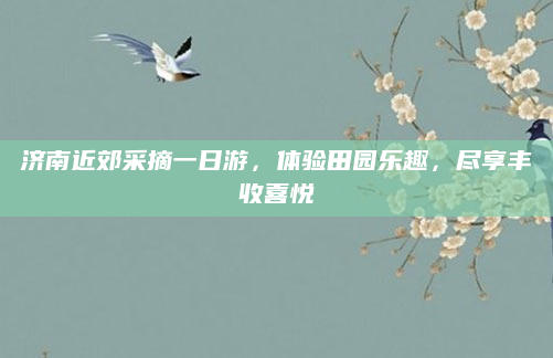 济南近郊采摘一日游,体验田园乐趣,尽享丰收喜悦
