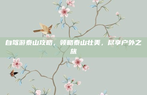 自驾游泰山攻略,领略泰山壮美,尽享户外之旅