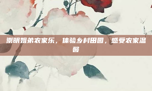 崇明姐弟农家乐,体验乡村田园,感受农家温馨