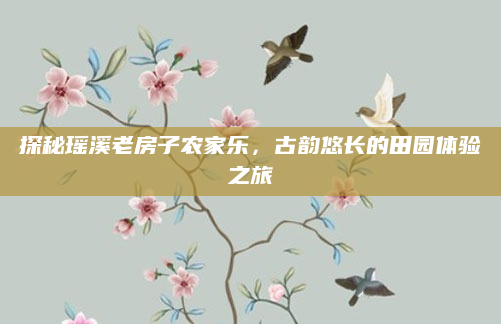探秘瑶溪老房子农家乐,古韵悠长的田园体验之旅