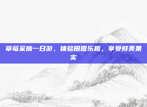 草莓采摘一日游,体验田园乐趣,享受鲜美果实