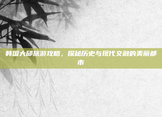 韩国大邱旅游攻略,探秘历史与现代交融的美丽都市