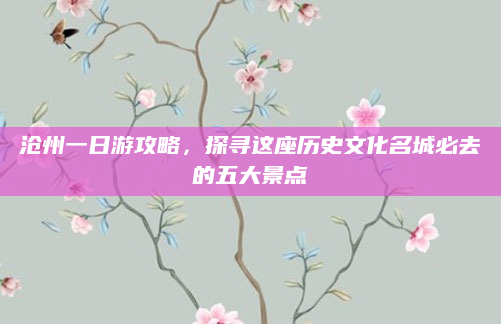 沧州一日游攻略，探寻这座历史文化名城必去的五大景点
