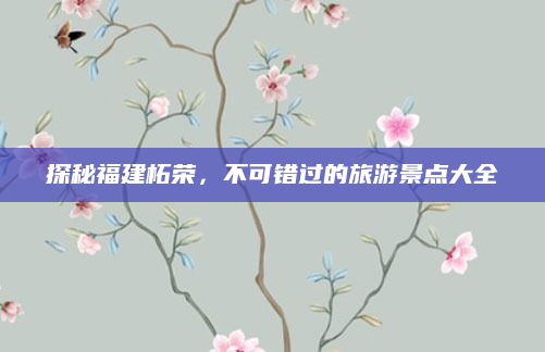 探秘福建柘荣，不可错过的旅游景点大全