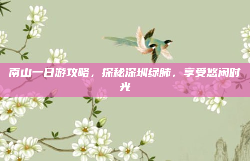 南山一日游攻略,探秘深圳绿肺,享受悠闲时光
