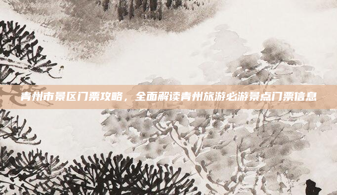 青州市景区门票攻略，全面解读青州旅游必游景点门票信息