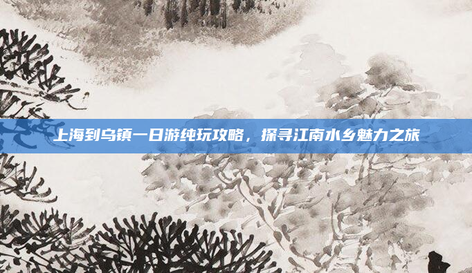 上海到乌镇一日游纯玩攻略,探寻江南水乡魅力之旅
