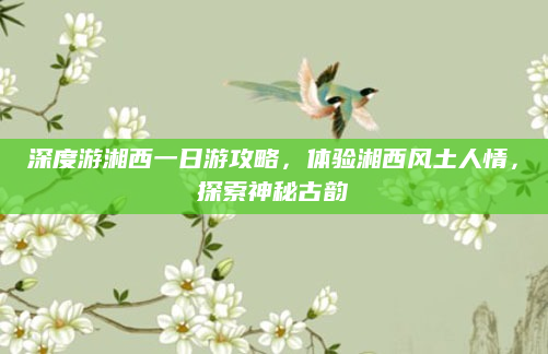深度游湘西一日游攻略，体验湘西风土人情，探索神秘古韵