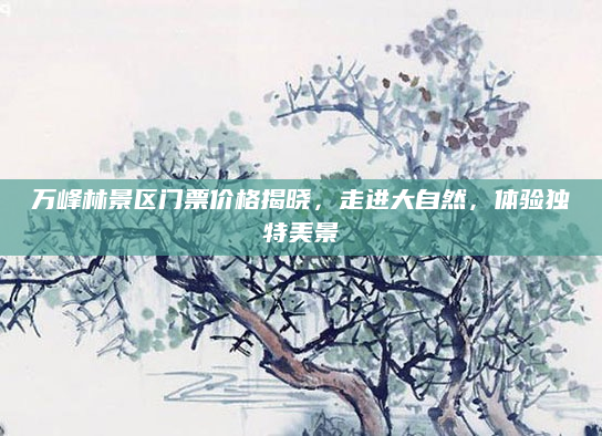 万峰林景区门票价格揭晓,走进大自然,体验独特美景
