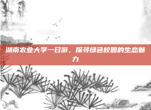 湖南农业大学一日游,探寻绿色校园的生态魅力