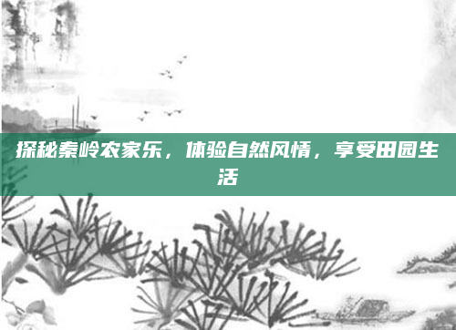 探秘秦岭农家乐,体验自然风情,享受田园生活