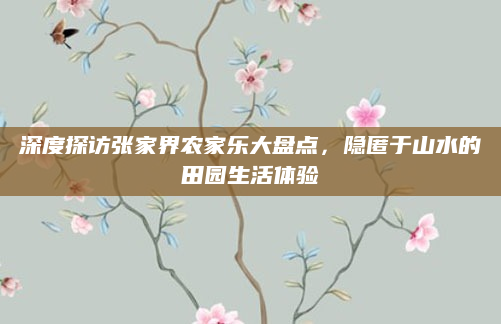 深度探访张家界农家乐大盘点,隐匿于山水的田园生活体验