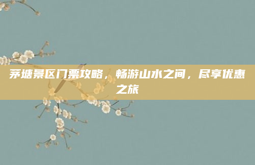 茅塘景区门票攻略,畅游山水之间,尽享优惠之旅