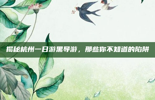 揭秘杭州一日游黑导游，那些你不知道的陷阱