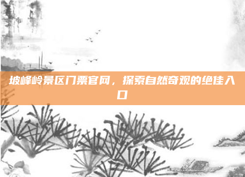 坡峰岭景区门票官网,探索自然奇观的绝佳入口
