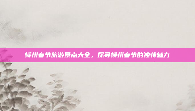 柳州春节旅游景点大全，探寻柳州春节的独特魅力