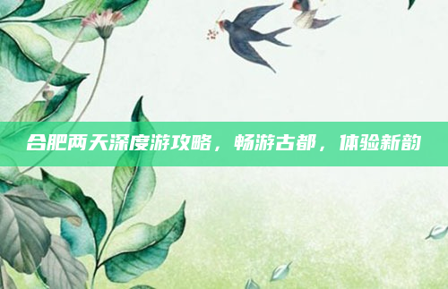 合肥两天深度游攻略，畅游古都，体验新韵