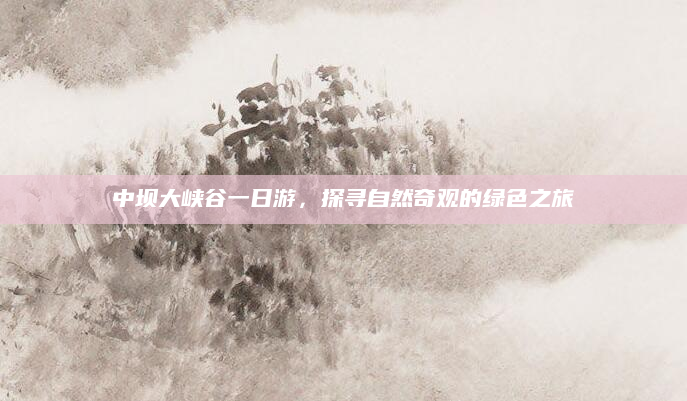 中坝大峡谷一日游，探寻自然奇观的绿色之旅