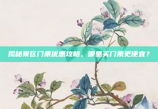 揭秘景区门票优惠攻略，哪里买门票更便宜？