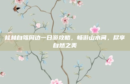 桂林自驾周边一日游攻略,畅游山水间,尽享自然之美