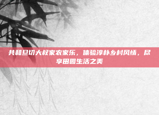 共和旦切大叔家农家乐,体验淳朴乡村风情,尽享田园生活之美