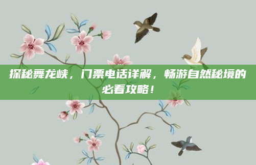 探秘舞龙峡,门票电话详解,畅游自然秘境的必看攻略!