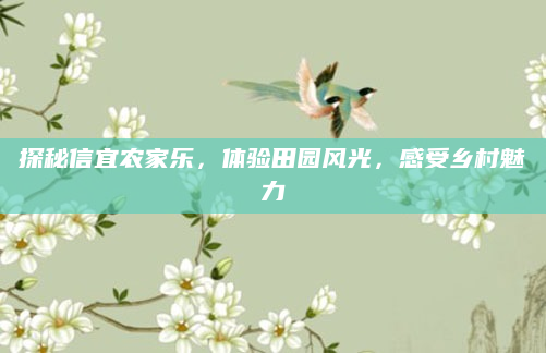 探秘信宜农家乐，体验田园风光，感受乡村魅力