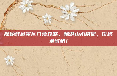 探秘桂林景区门票攻略,畅游山水田园,价格全解析!