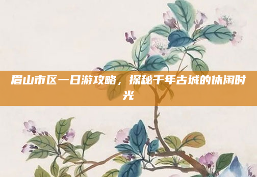 眉山市区一日游攻略,探秘千年古城的休闲时光