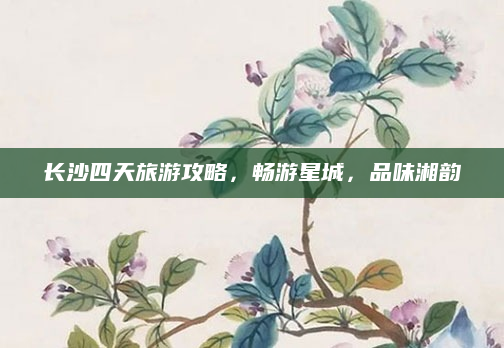 长沙四天旅游攻略，畅游星城，品味湘韵