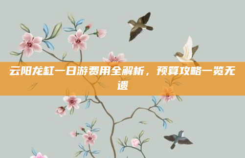 云阳龙缸一日游费用全解析,预算攻略一览无遗