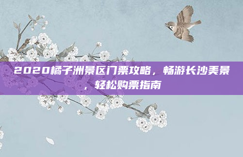 2020橘子洲景区门票攻略,畅游长沙美景,轻松购票指南
