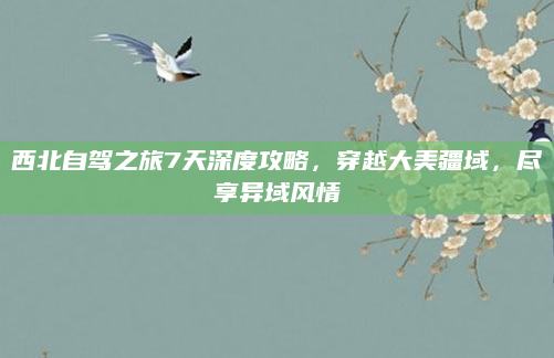 西北自驾之旅7天深度攻略,穿越大美疆域,尽享异域风情