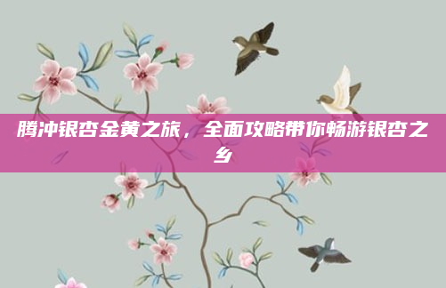 腾冲银杏金黄之旅,全面攻略带你畅游银杏之乡