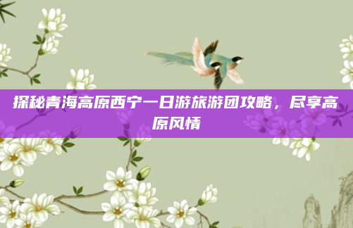 探秘青海高原西宁一日游旅游团攻略，尽享高原风情