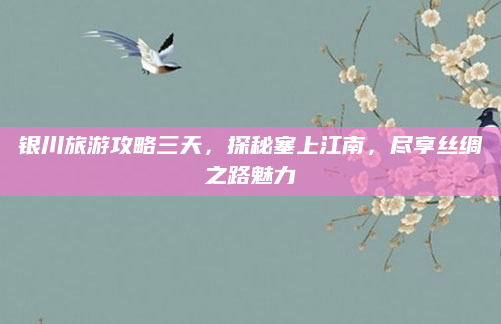 银川旅游攻略三天，探秘塞上江南，尽享丝绸之路魅力