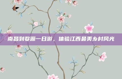 南昌到婺源一日游,体验江西最美乡村风光